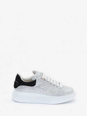 Kvinnors Crystal-Prydd Överdimensionerade Sneaker i Vitt/kristall