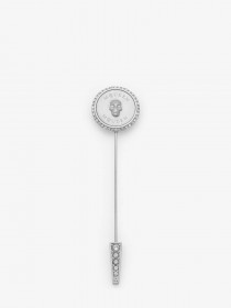 Män Suveräna Skull Pin-Brosch i Palladium